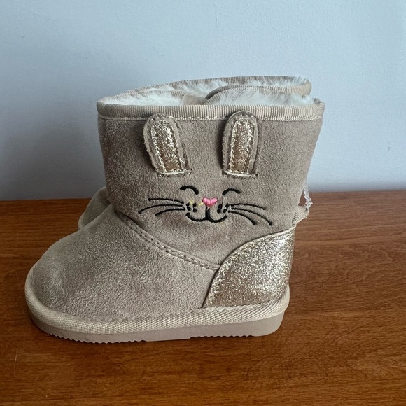 Joe Fresh Boots with Bunnies Size 5 Toddler Lined Sparkly - Picture 2 of 6